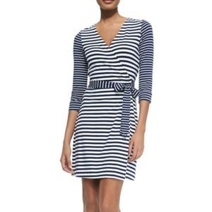 DVF Diane Furstenburg Navy Stripe Wrap Dress 2